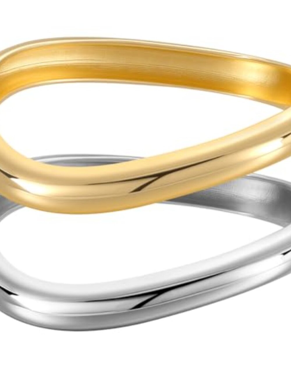 Chunky Hinged Open Bangle Bracelets Set Wide Cuff Minimalist